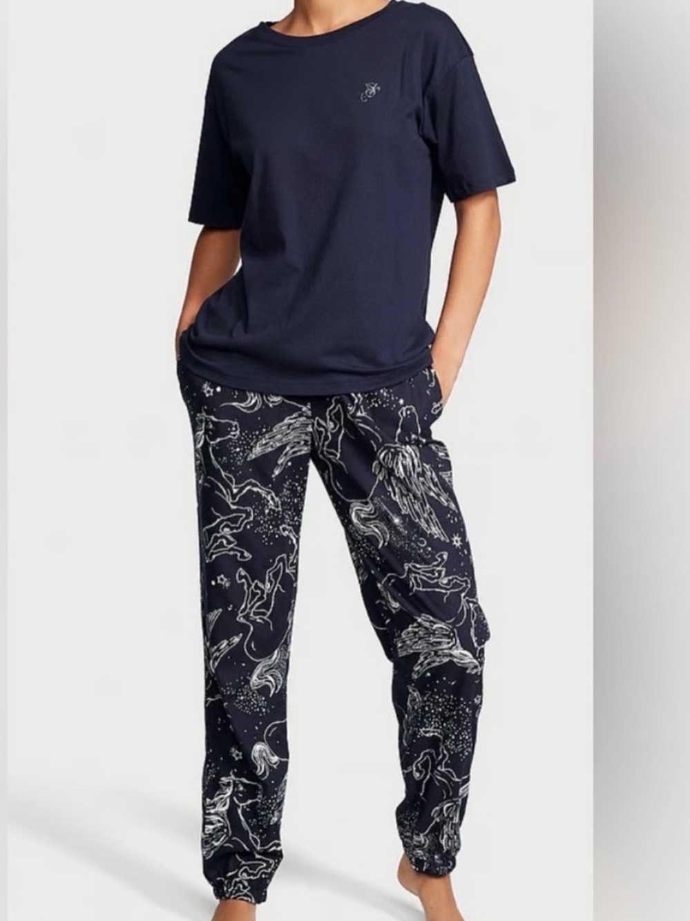 Victoria’s Secret Pegasus Navy Printed pajama set